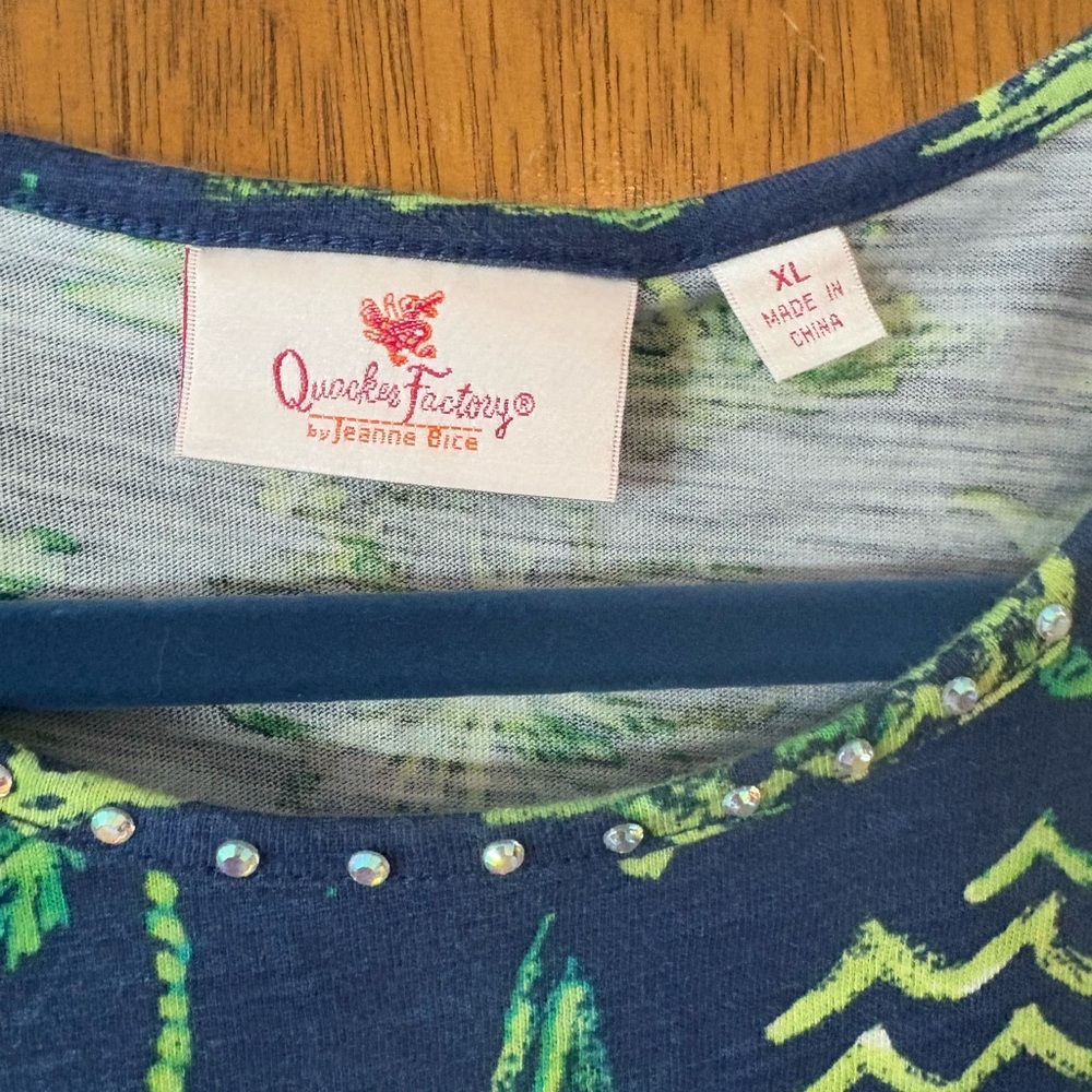 Quacker Factory by Jeanne Bice Size XL Tunic Dress Tropical Vacation QVC pockets - Picture 3 of 6